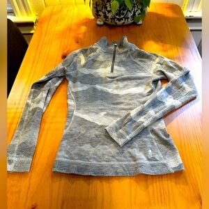 Smartwool Classic Thermal Merino Baselayer 1/4 Zip Gray Size Small